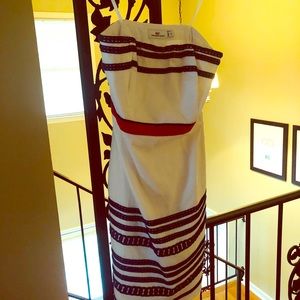 Vineyard Vines red white and blue strapless dress